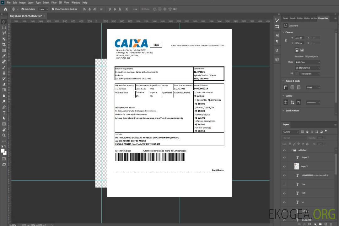 Modèle de relevé bancaire Brésil Caixa facile à remplir au format Excel et PDF template